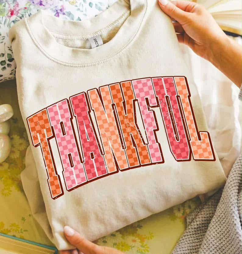 Thankful pink and orange 109992 DTF transfer