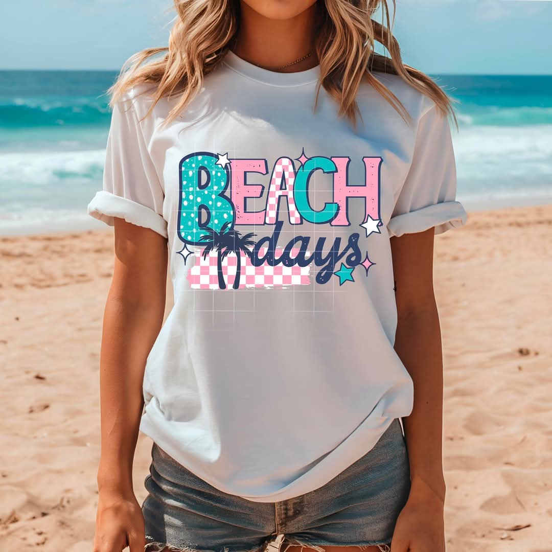 Beach days colorful CSC DTF transfer