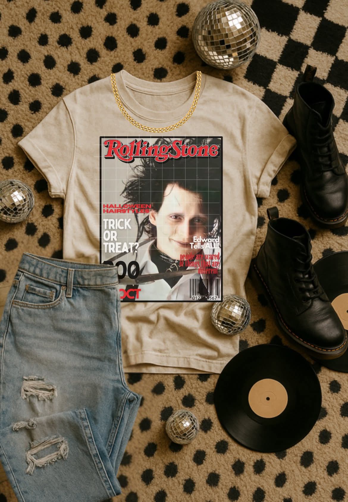 Edward hands rolling stone magazine DTF transfer