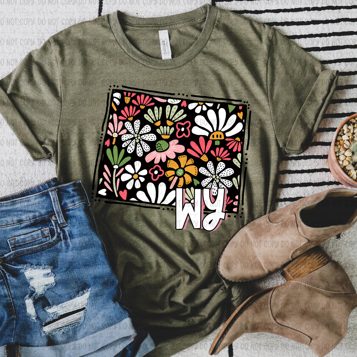 Floral states black background REVEL