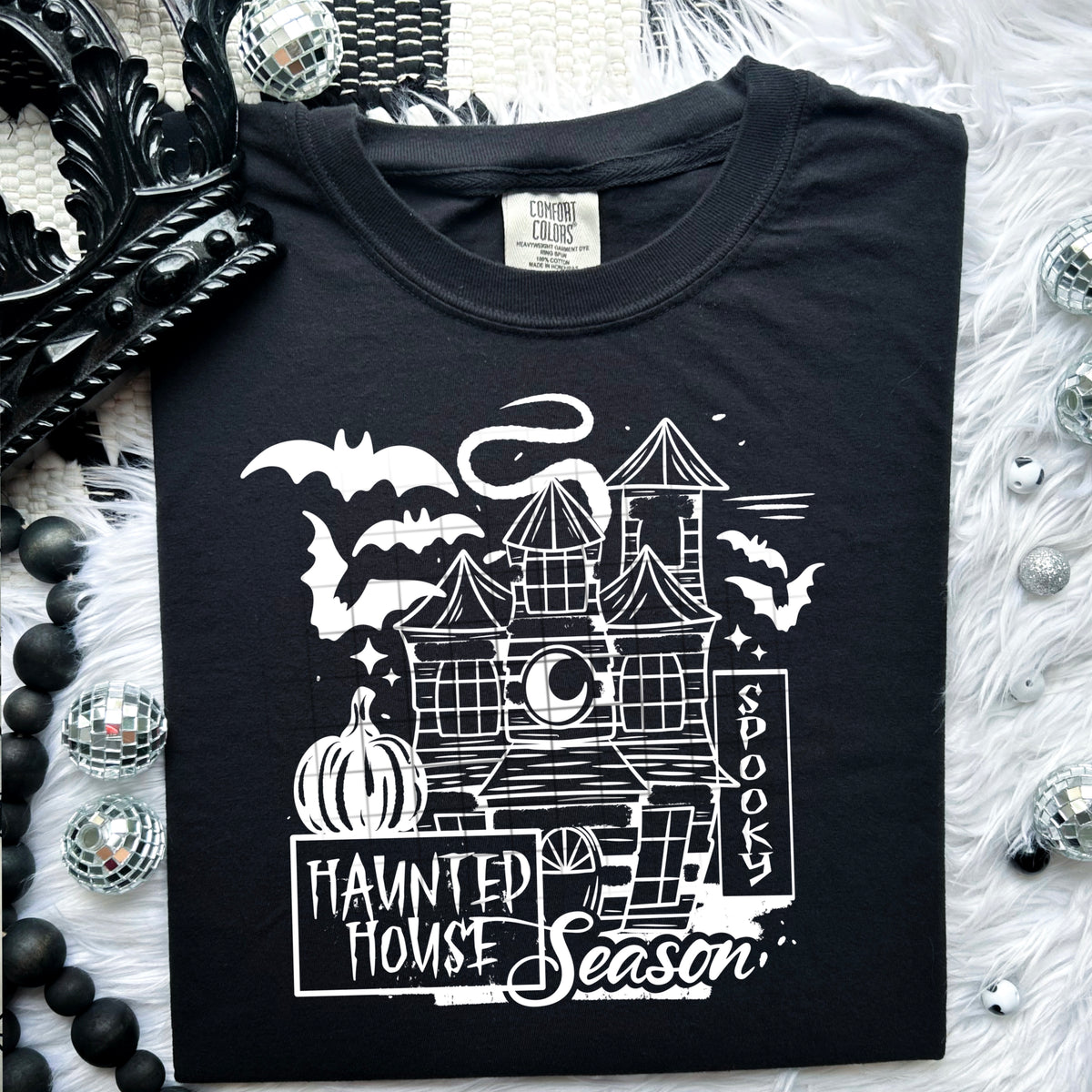 Haunted house WHITE CSC DTF transfer