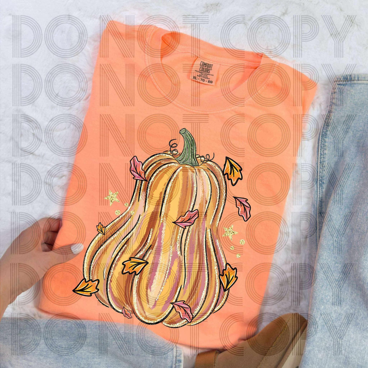 Fall gourd leaves RENEWED DTF transfer