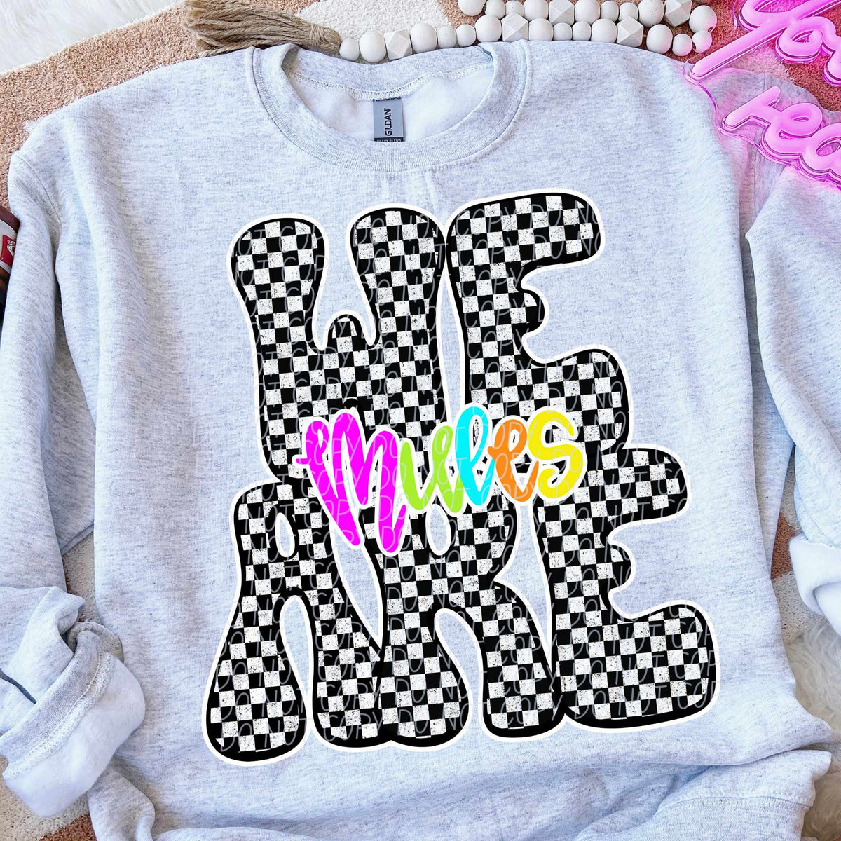 We are Mules rainbow checkered (City) DTF transfer