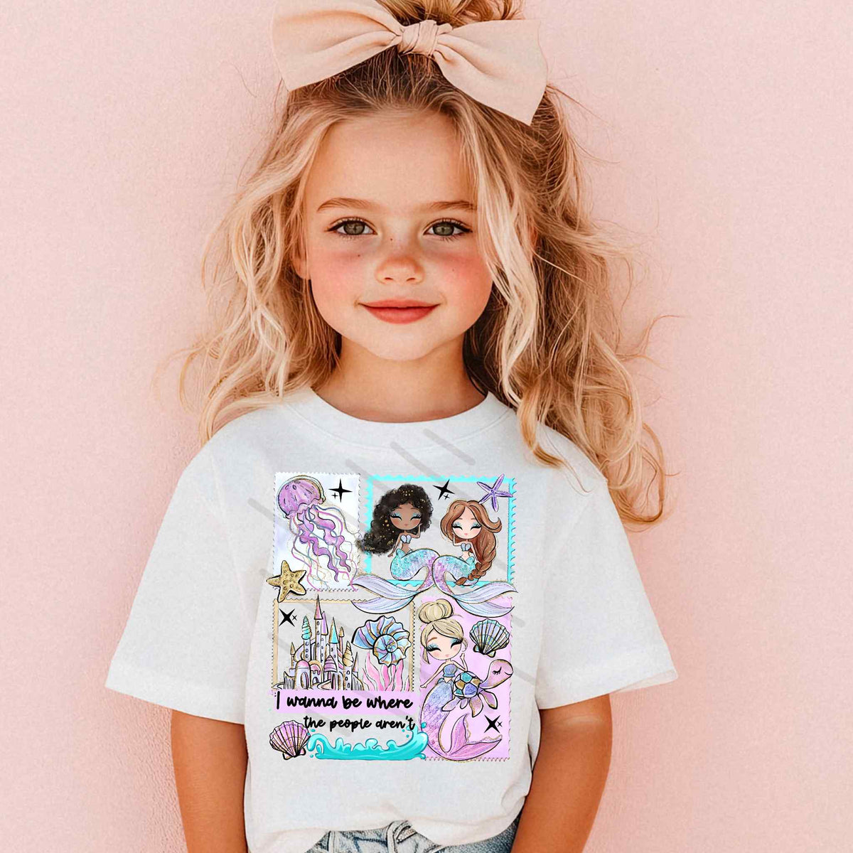 I wanna be where the people aren't mermaids DTF transfer