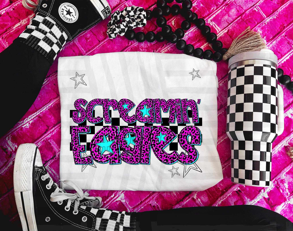 Screamin' Eagles Pink Leopard Neon (Caplinger) DTF transfer