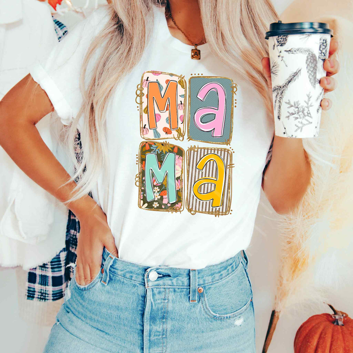 Mama block fall letters sunday special 111579 DTF transfer