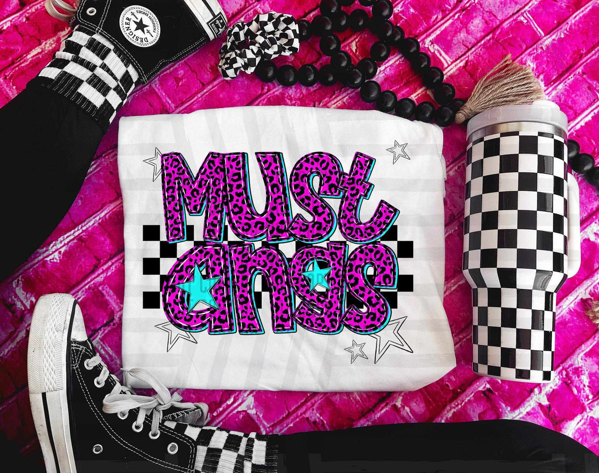 Mustangs Pink Leopard Neon (Caplinger) DTF transfer