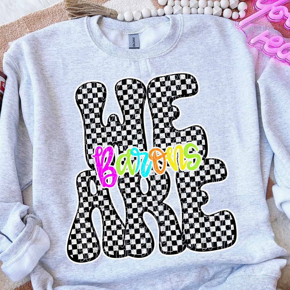 We are Barons rainbow checkered (City) DTF transfer