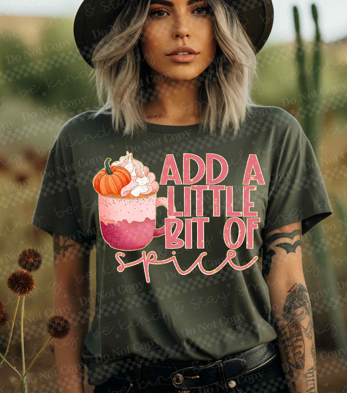 Add a little bit of spice latte colorful DTF transfer