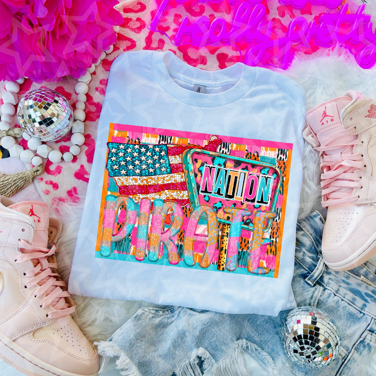 Pirate nation patriotic VIRGO DTF transfer