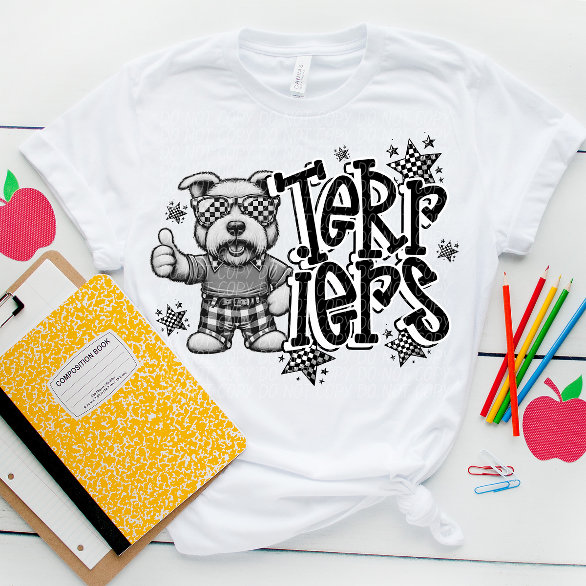Tetriers checkered city DTF transfer