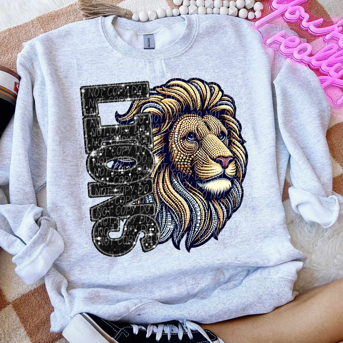 Lions half mascots (CITY) 50337 DTF transfer