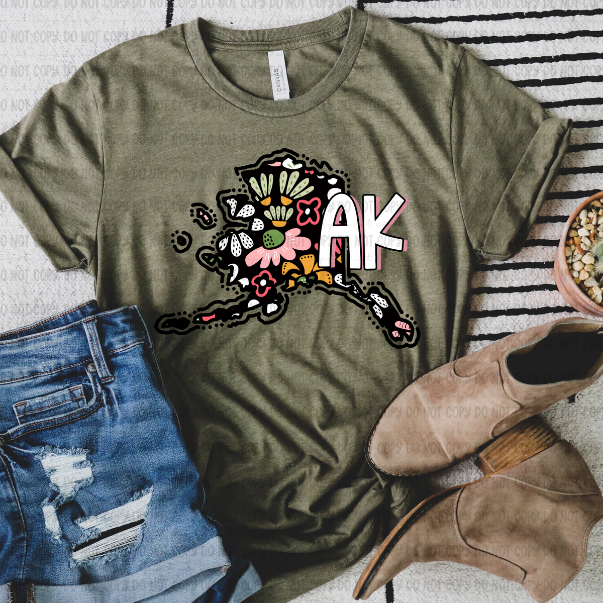 Floral states black background REVEL