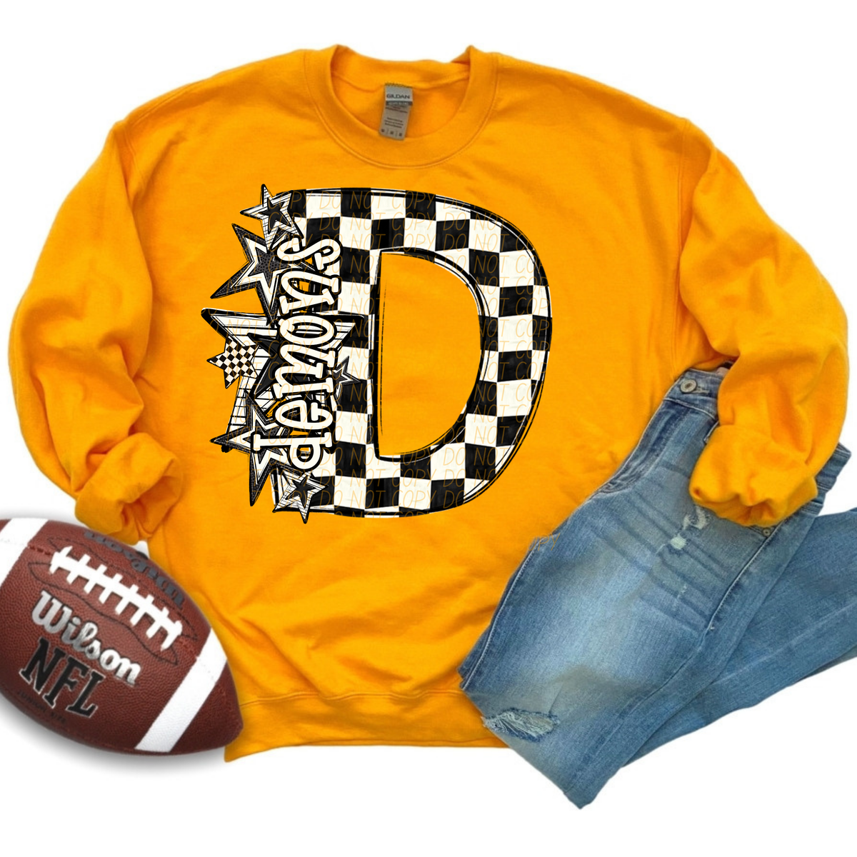 Demons black and white  checkered star city DTF transfer