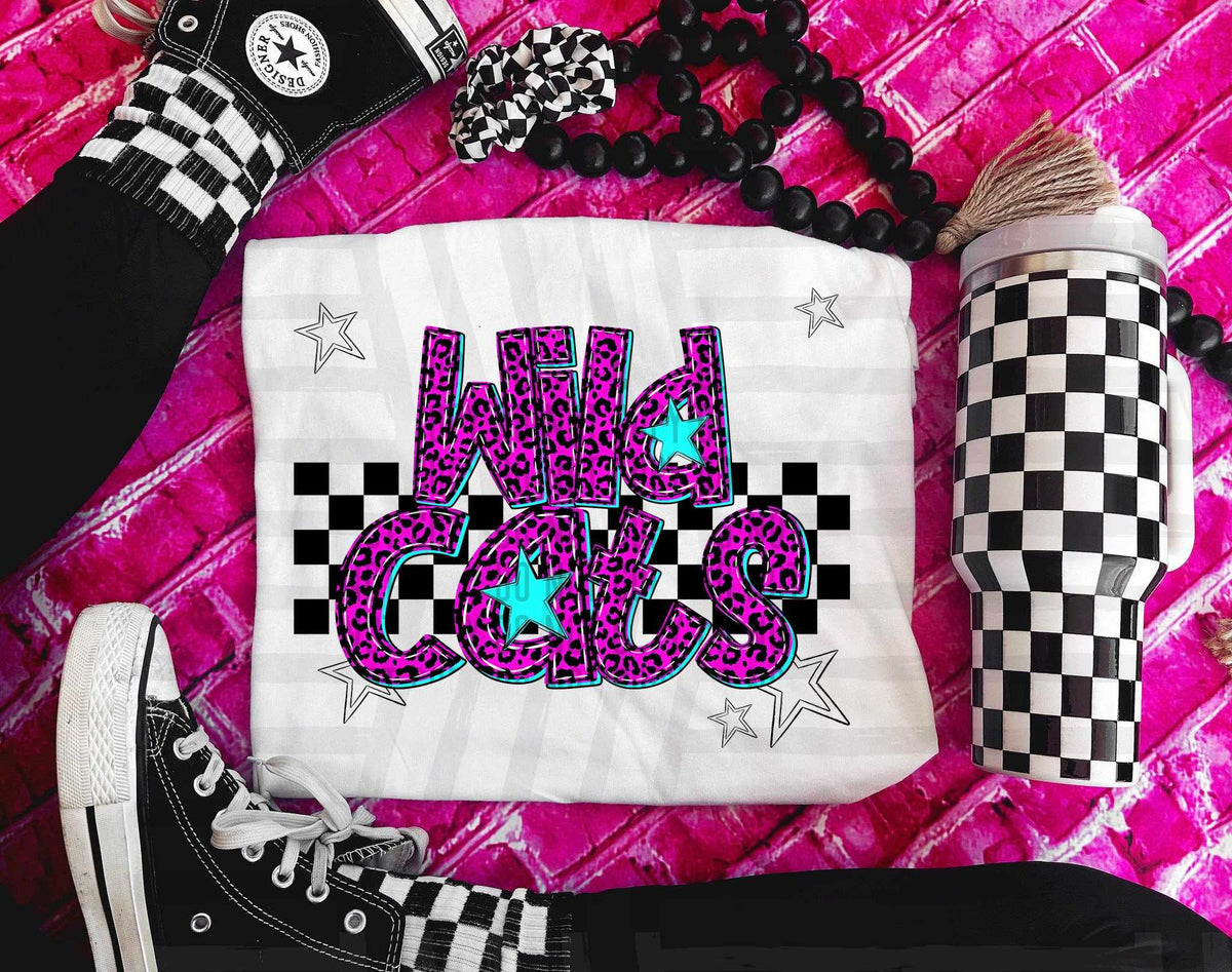 Wildcats Pink Leopard Neon (Caplinger) DTF transfer