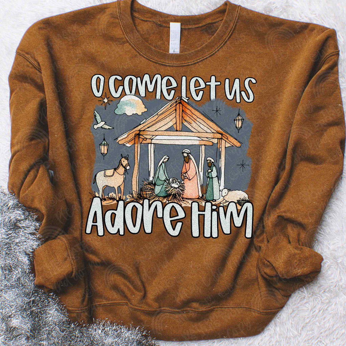 O come let us adore him SAL sunday special DTF transfer