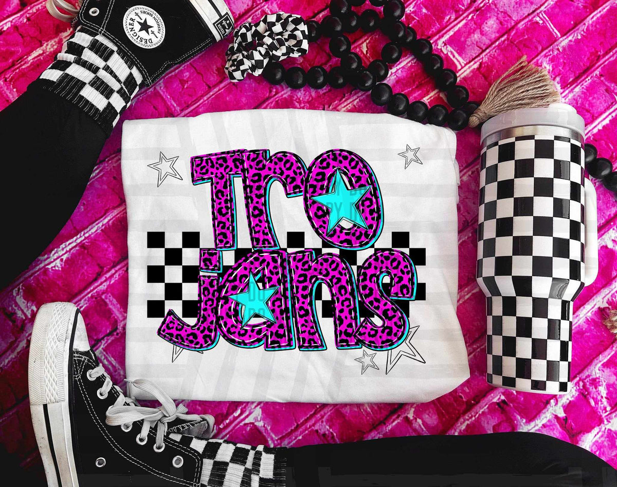 Trojans Pink Leopard Neon (Caplinger) DTF transfer