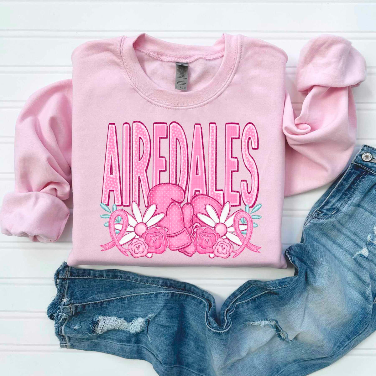 Airedales pink mascots 50104 DTF transfer