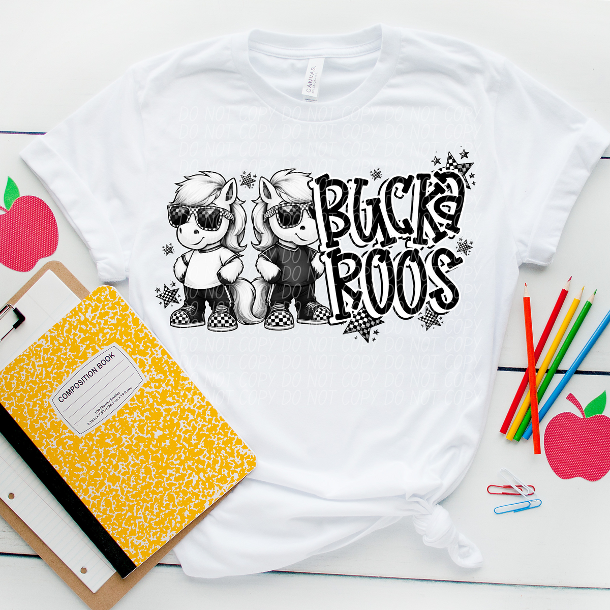 Buckaroos checkered city DTF transfer