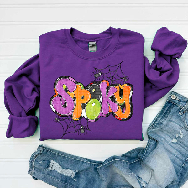 Spooky purple orange green 52066 DTF transfer