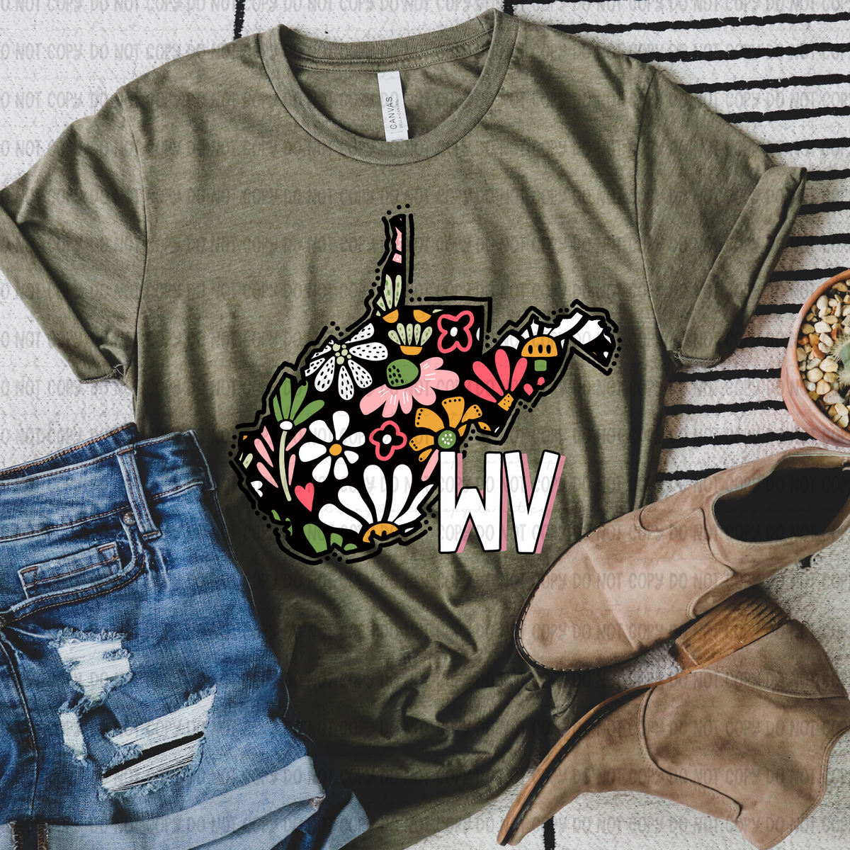 Floral states black background REVEL