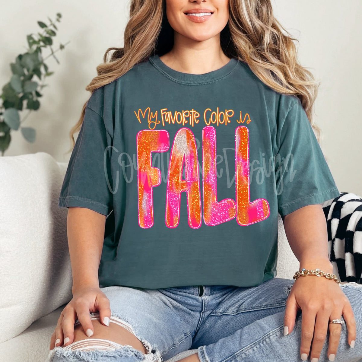 My favorite color is fall (County Line) DTF transfer