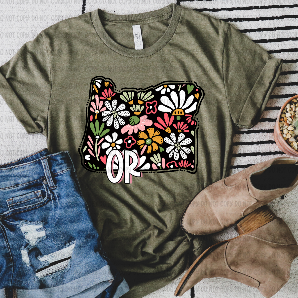 Floral states black background REVEL