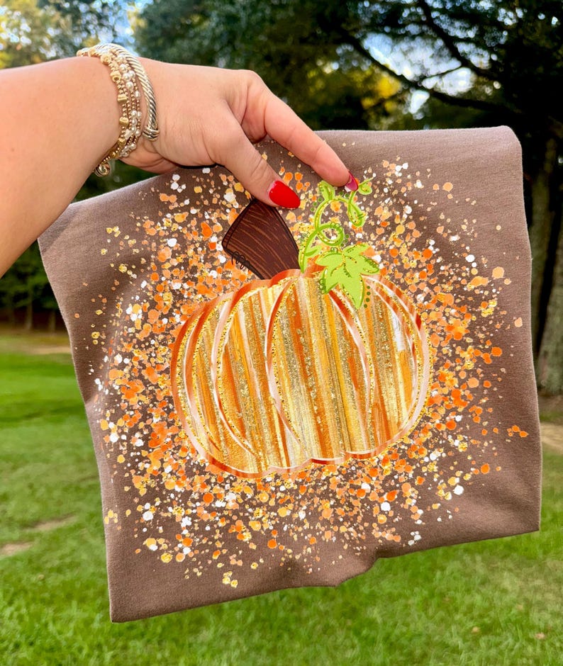 Orange pumpkin splatter crafty DTF transfer