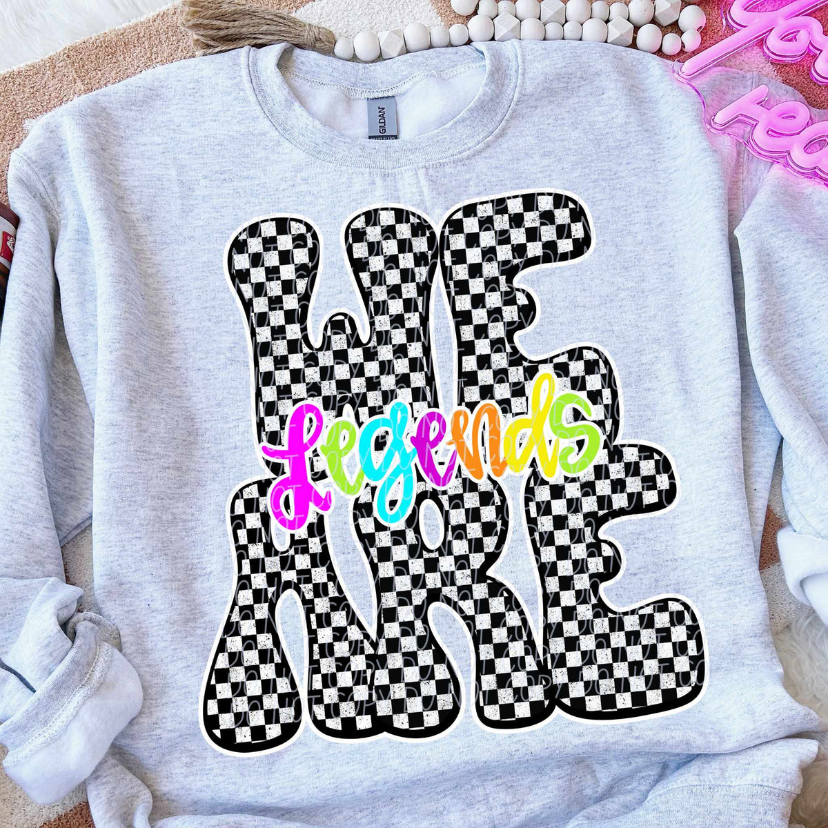 We are Legends rainbow checkered (City) DTF transfer