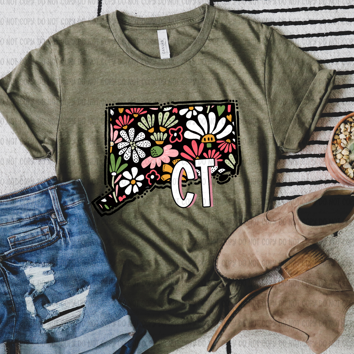 Floral states black background REVEL