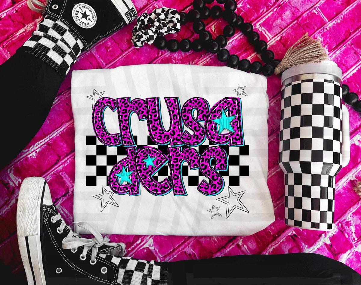 Crusaders Pink Leopard Neon (Caplinger) DTF transfer