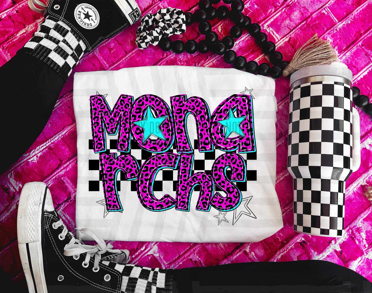 Monarchs Pink Leopard Neon (Caplinger) DTF transfer