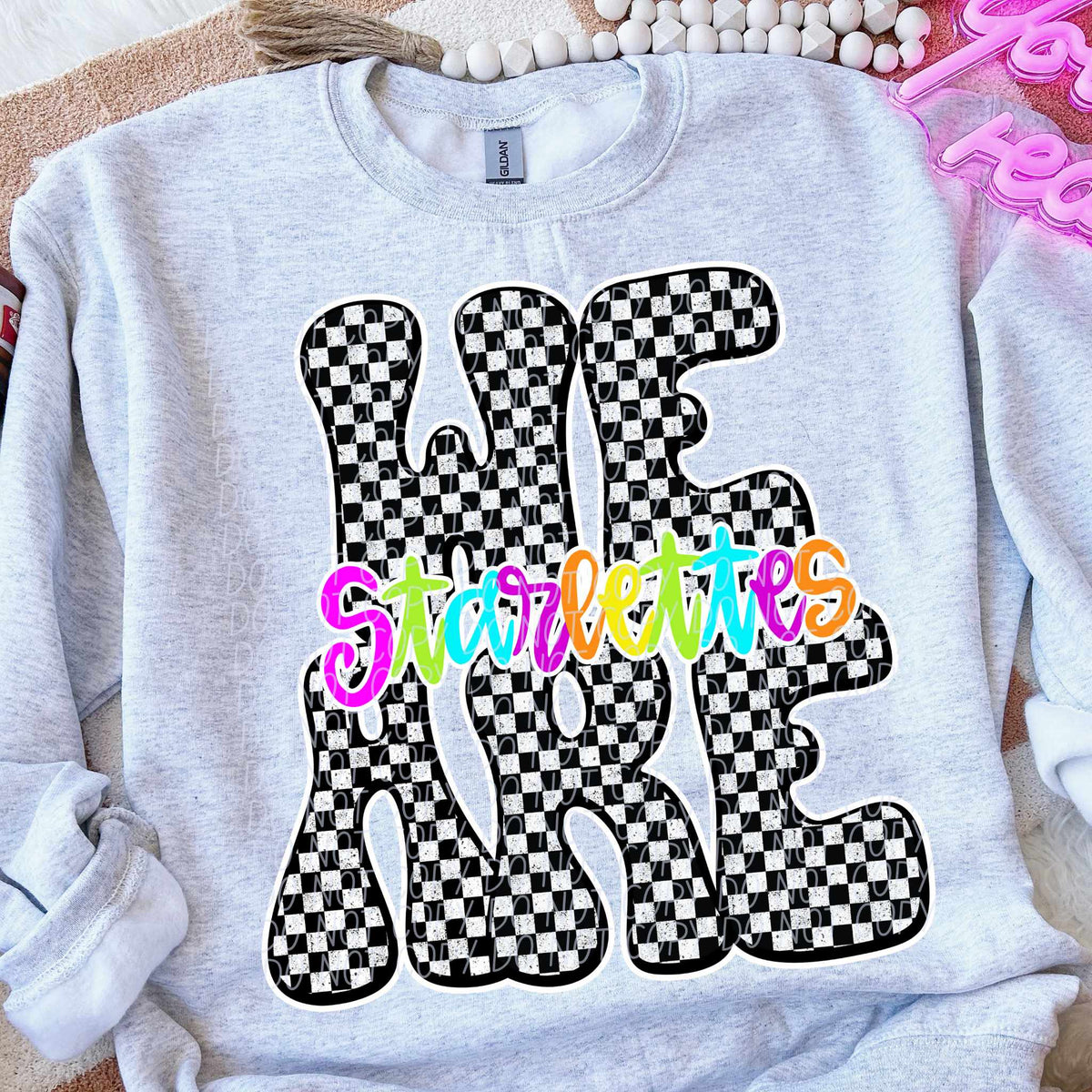 We are Starlettes rainbow checkered (City) DTF transfer