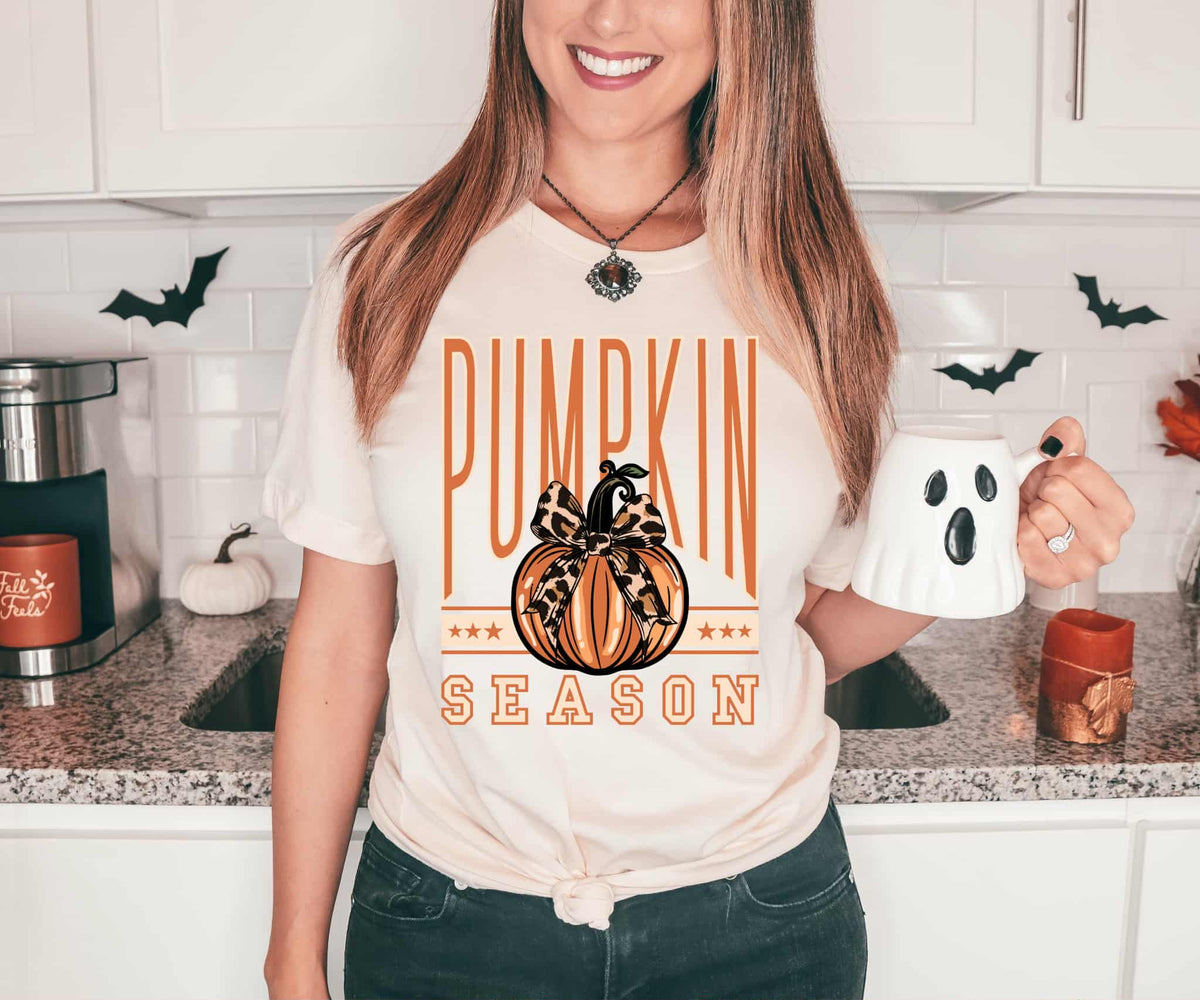 Pumpkin season orange font DTF transfer