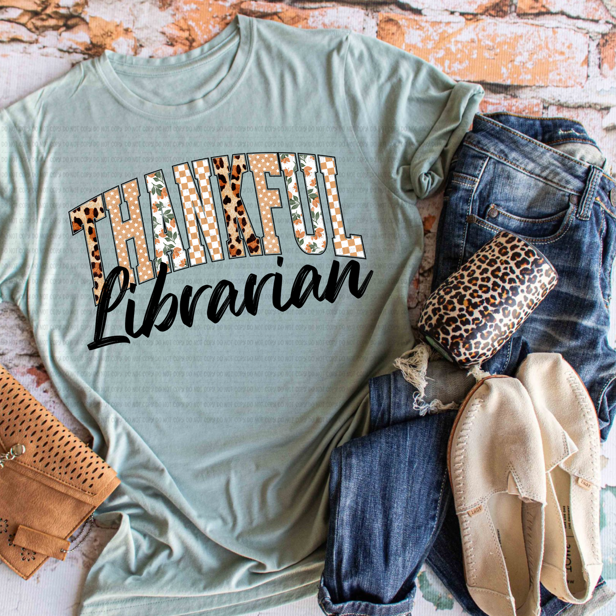 Thankful librarian revel DTF transfer