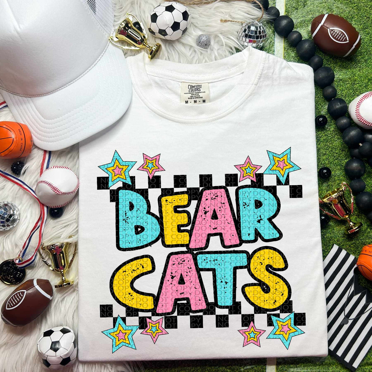 Bearcats blue yellow pink 44426 DTF transfer