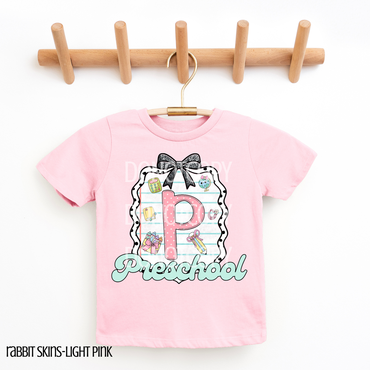 Preschool frame with black bow CSG DTF transfer