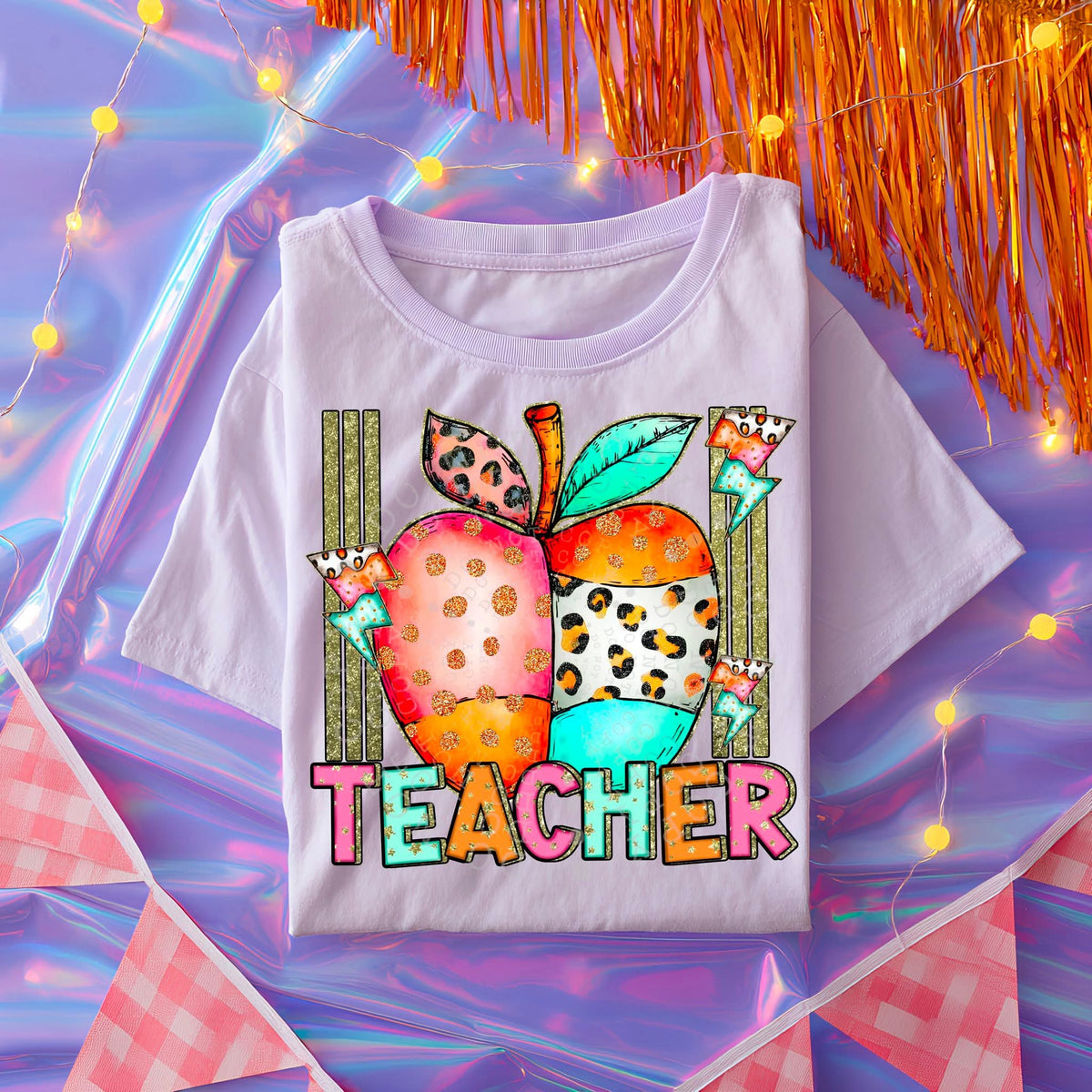 Teacher apple C's DTF transfer