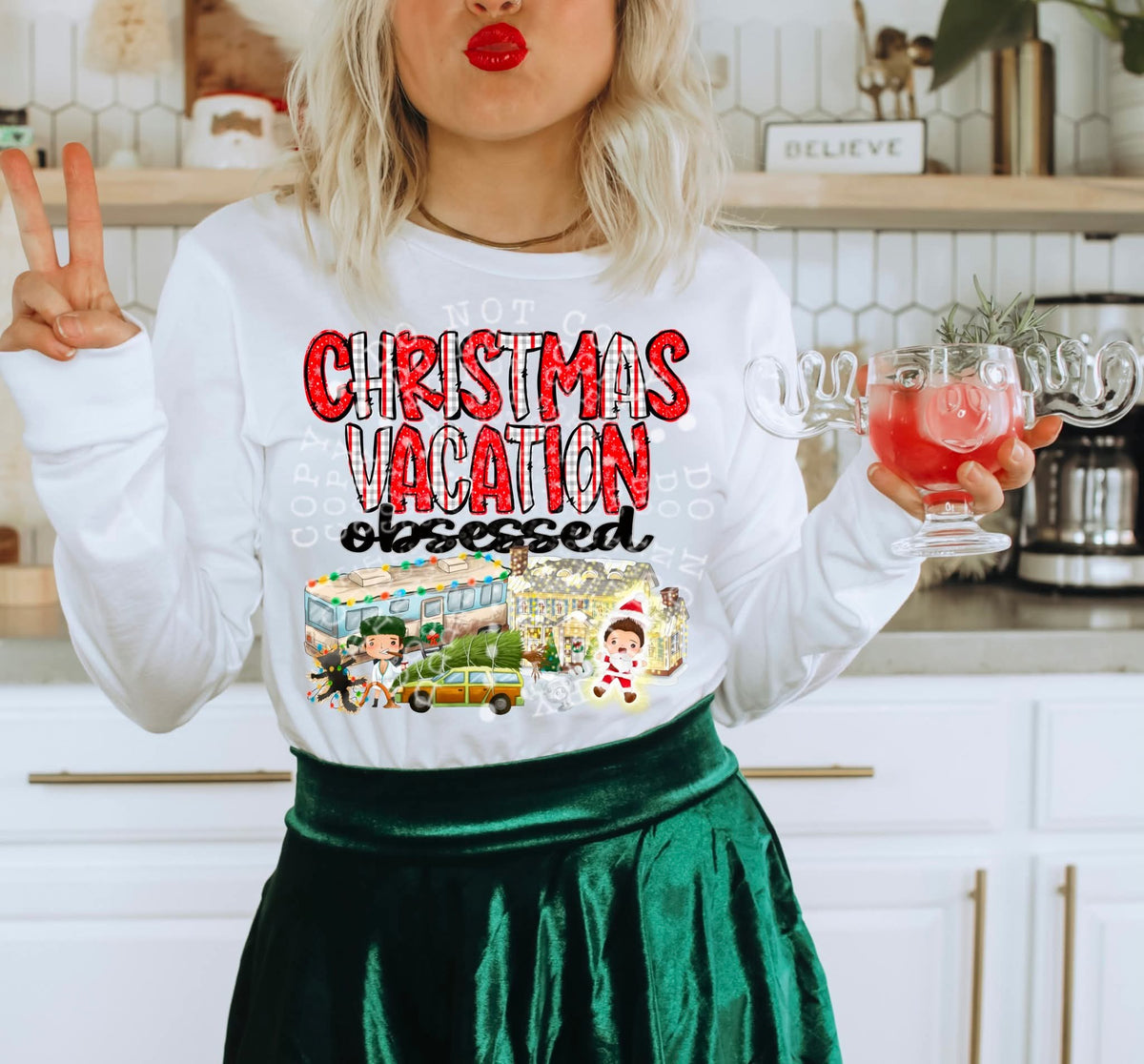 Christmas vacation obsessed DD DTF transfer