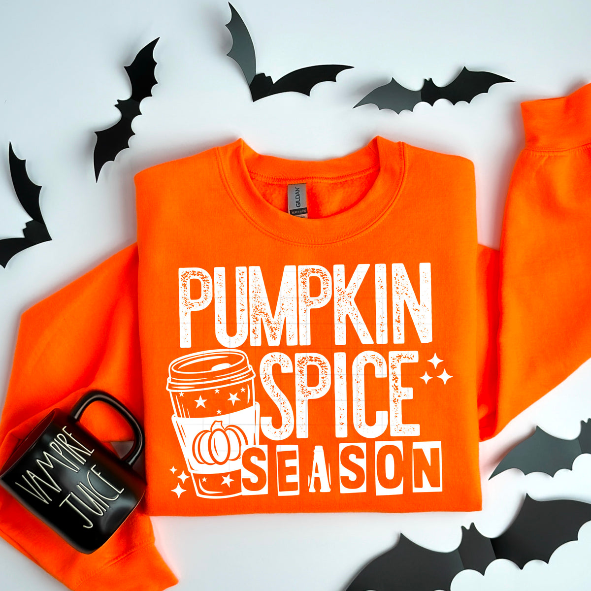 Pumpkin spice season WHITE FONT CSC DTF transfer
