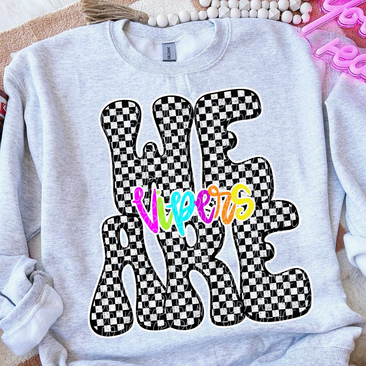 We are Vipers rainbow checkered (City) DTF transfer