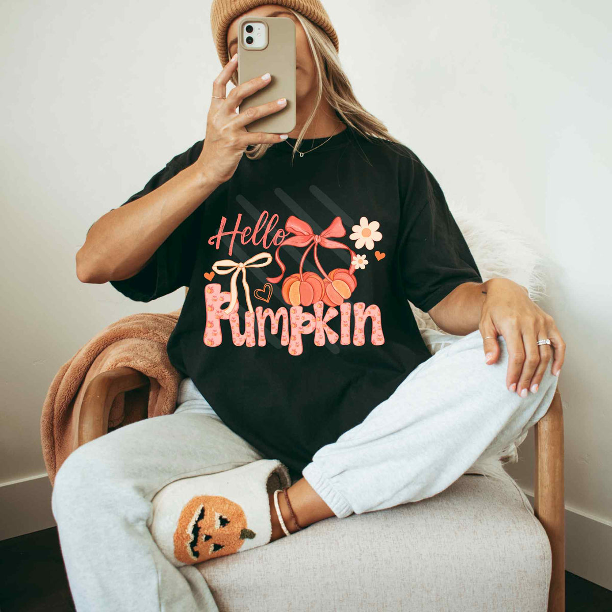 Hey pumpkin with cherry pumpkin font EXCLUSIVE DTF transfer