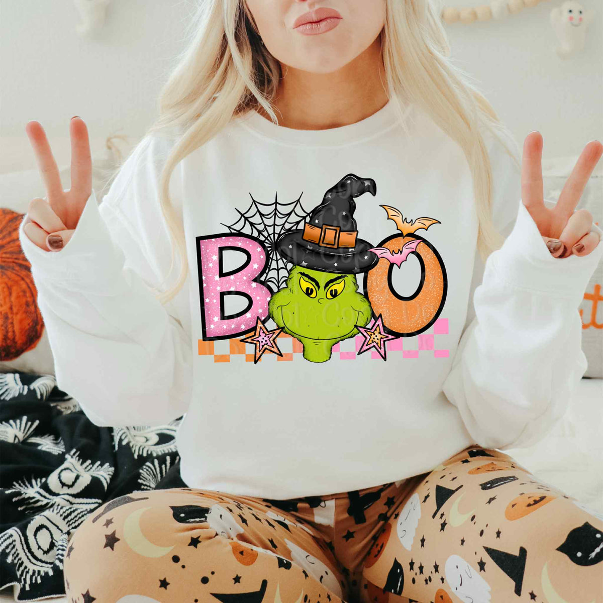 Boo green guy DTF transfer