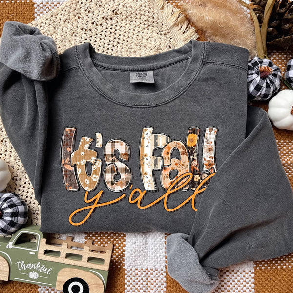 It's fall y'all SDD plaid DTF transfer