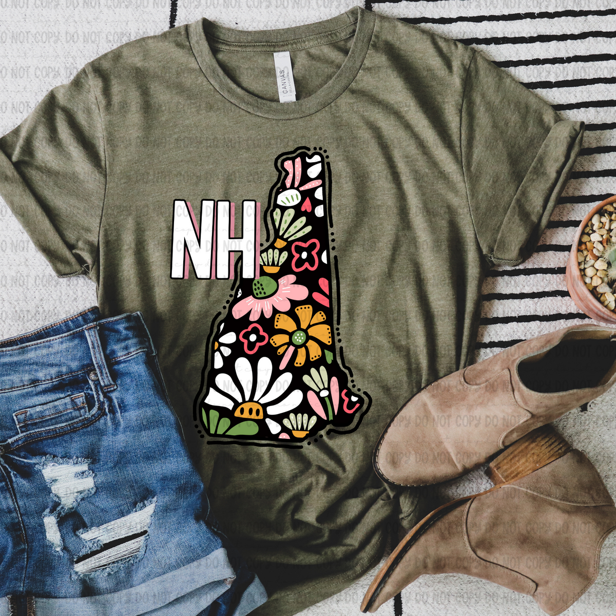 Floral states black background REVEL