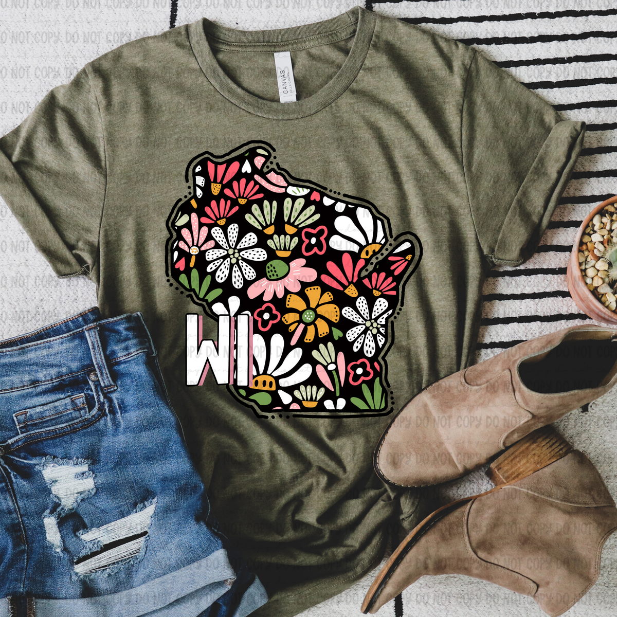 Floral states black background REVEL