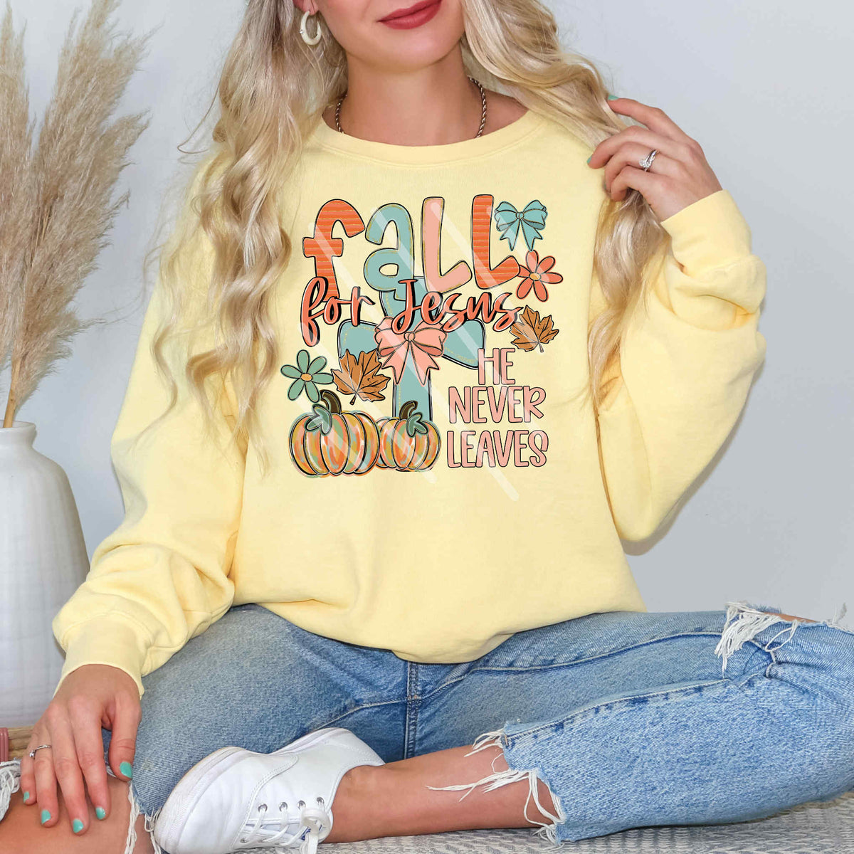 Fall for Jesus he never leaves EXCLUSIVE DTF transfer