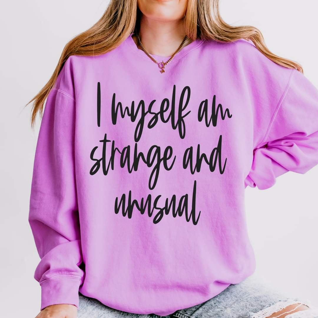 I myself am strange and unusual black font (GROVE) 50295 DTF transfer