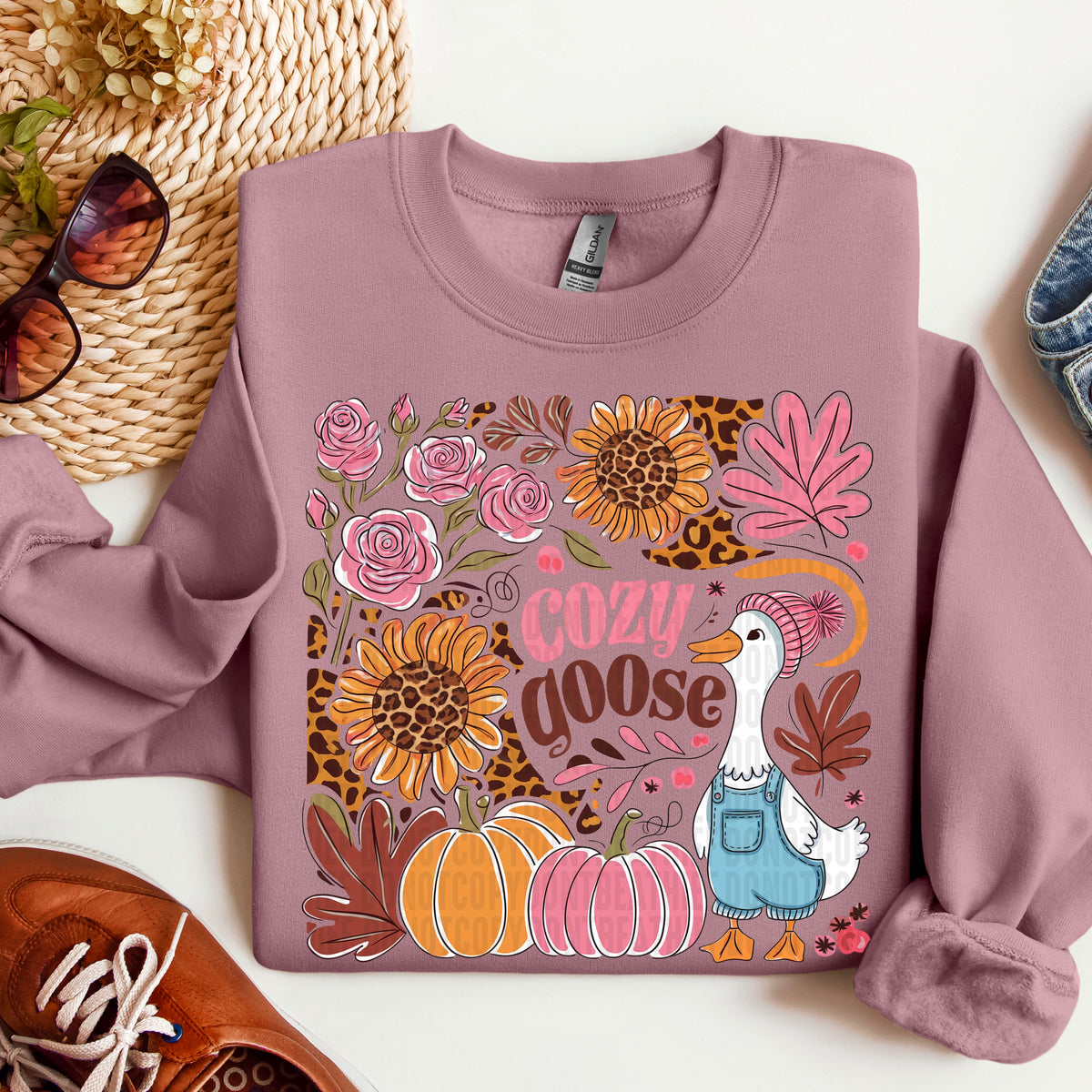 Cozy goose florals 111154 DTF transfer