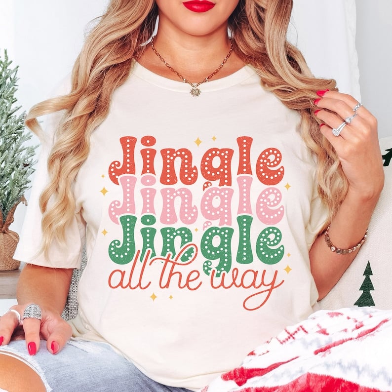 Jingle all the way stacked 43959 DTF TRANSFER